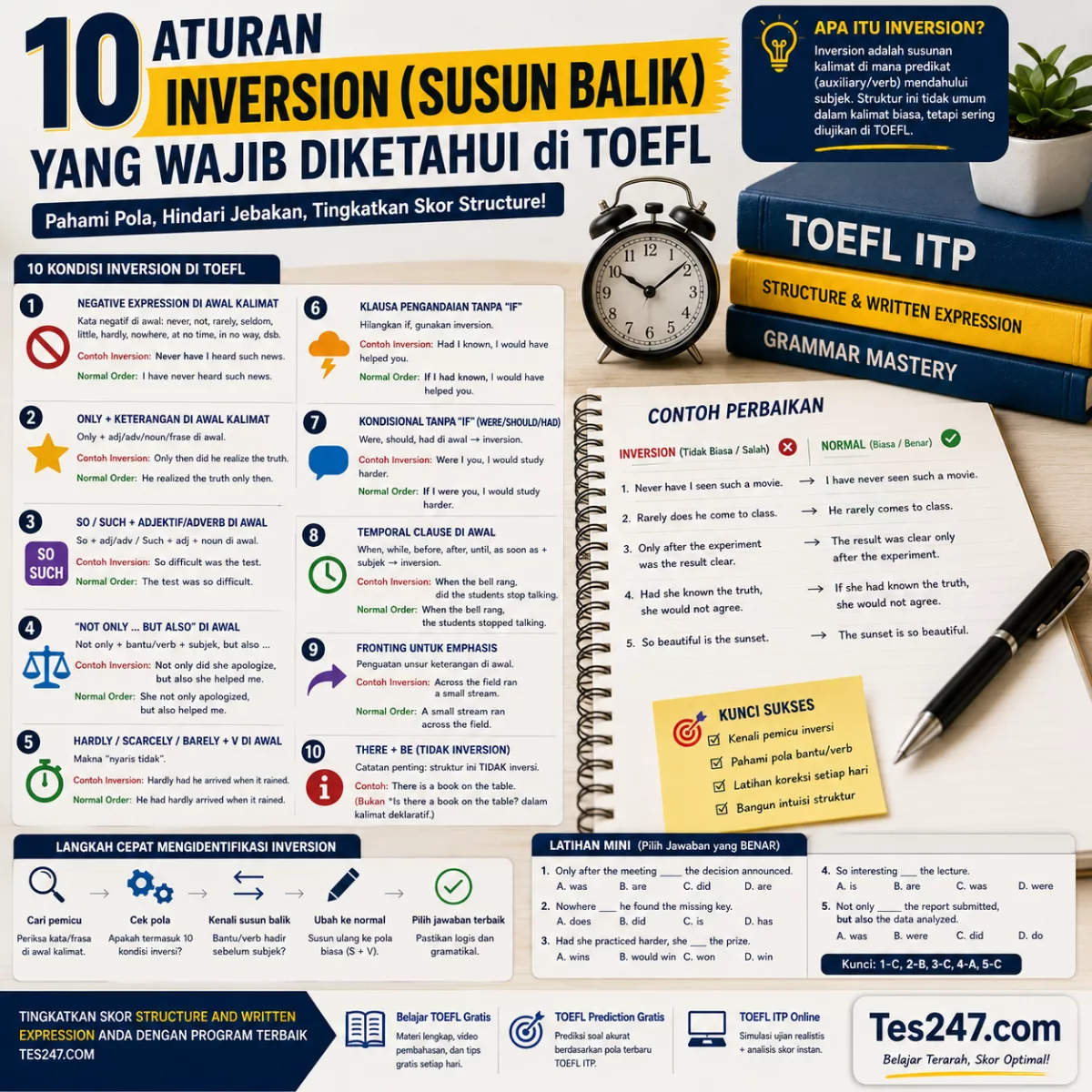 10 Aturan Inversion yang Wajib Diketahui di TOEFL