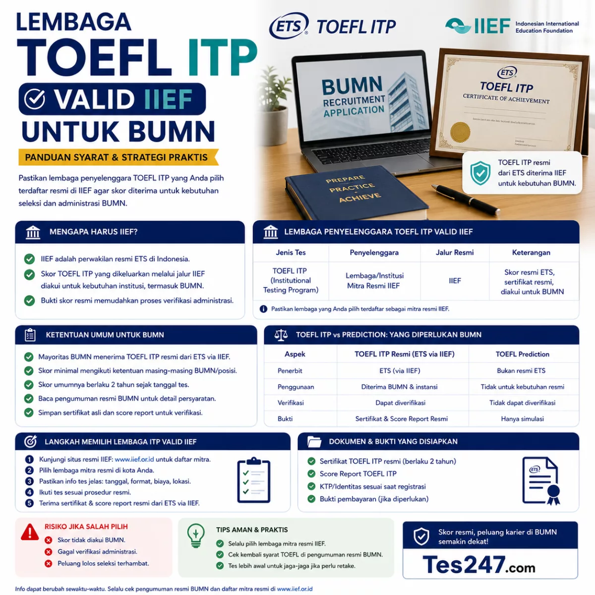 Lembaga TOEFL ITP Valid IIEF untuk BUMN Tes247.com
