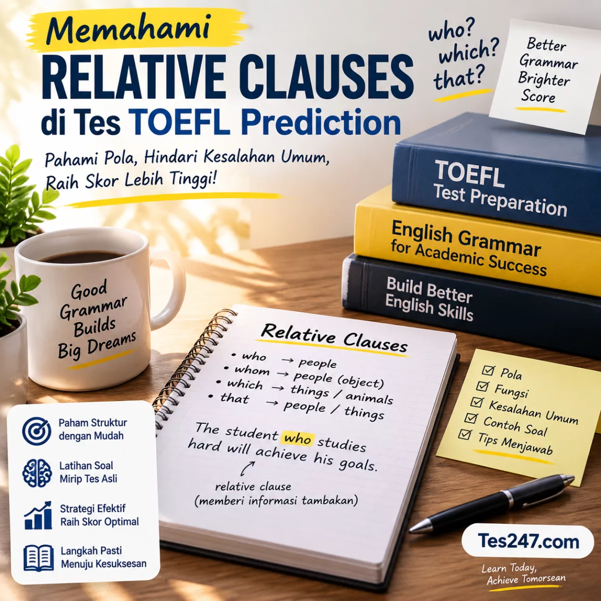 Memahami Relative Clauses di Tes TOEFL Prediction Tes247.com