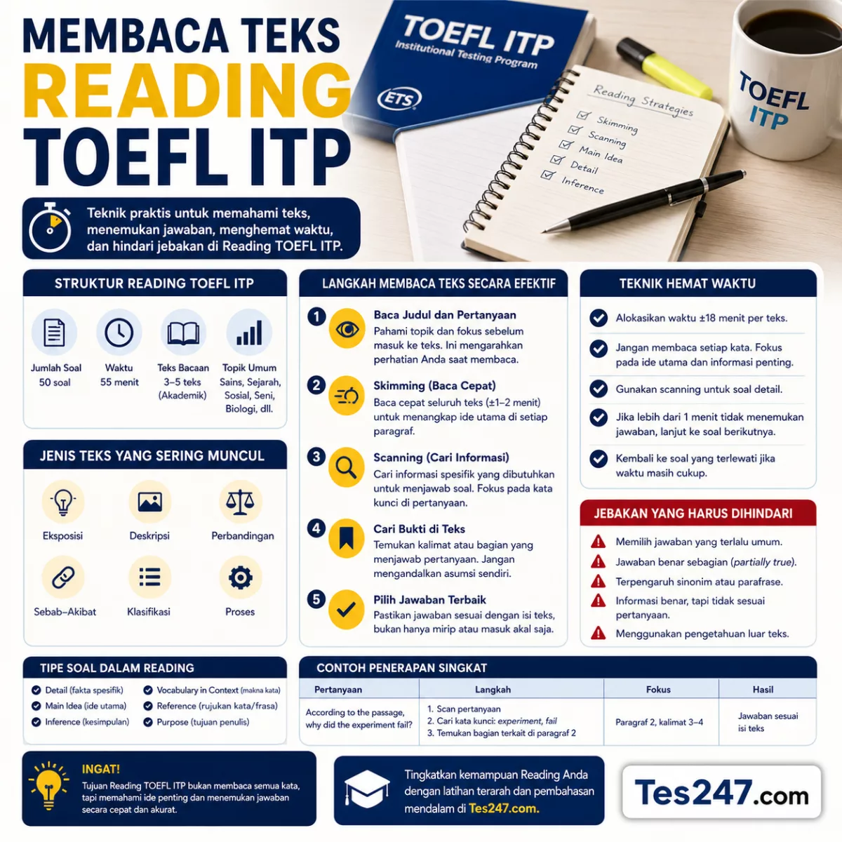 Membaca Teks Reading TOEFL ITP Praktis Tes247.com