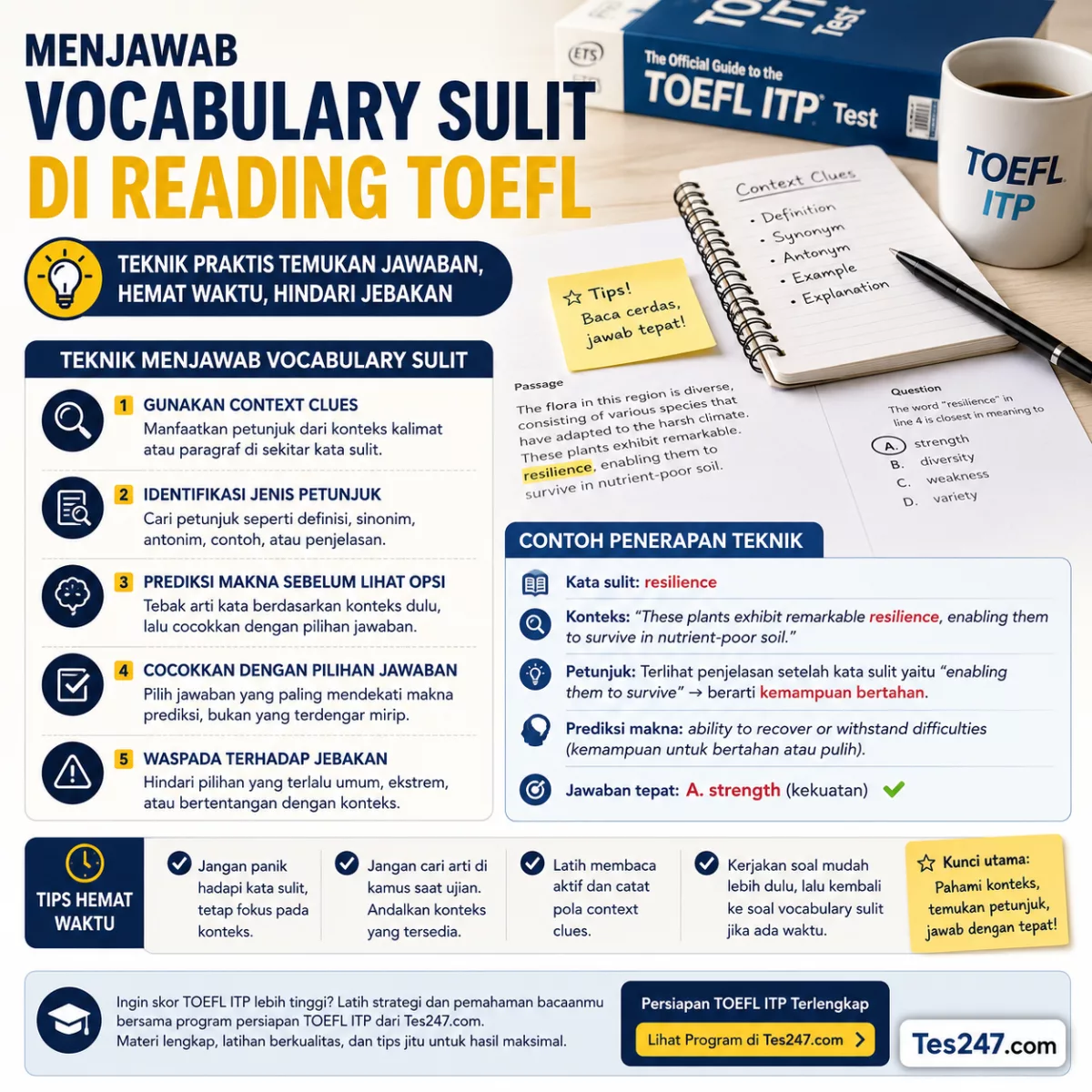 Menjawab Vocabulary Sulit di Reading TOEFL Tes247.com