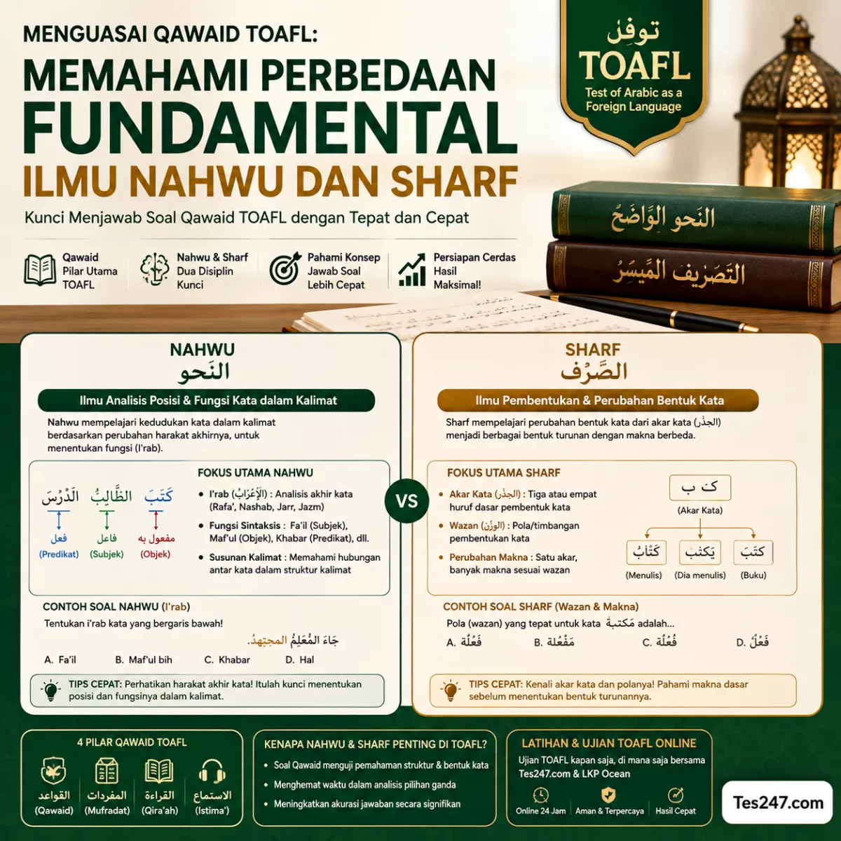 Menguasai Qawaid TOAFL Perbedaan Nahwu dan Sharf Tes247.com