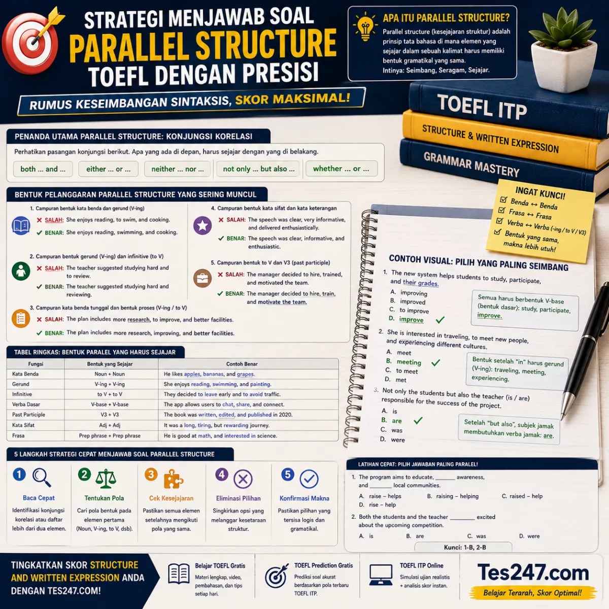 Strategi Menjawab Soal Parallel Structure TOEFL dengan Presisi