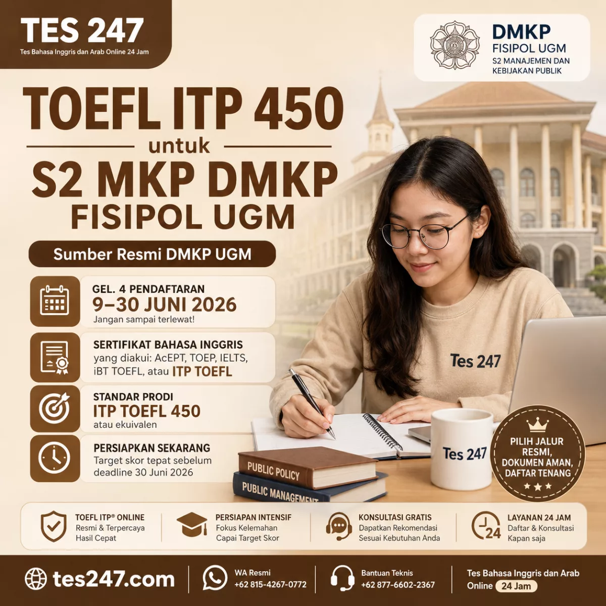 TOEFL ITP 450 untuk S2 UGM DMKP Fisipol Gel. 4 Tes247.com