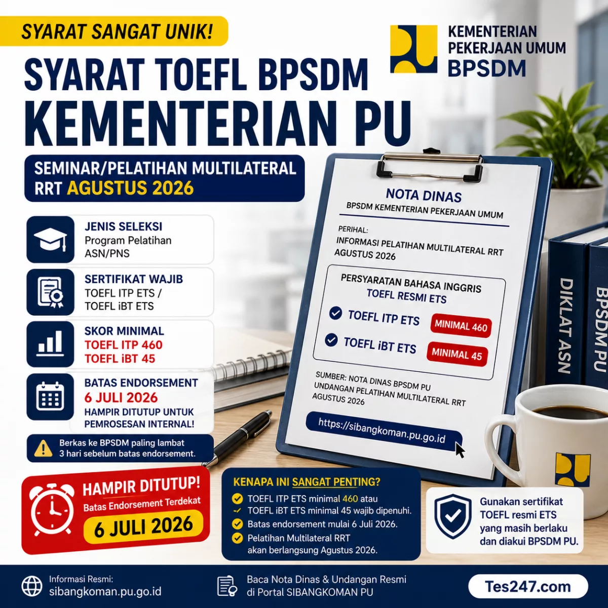 TOEFL ITP ETS 460 Pelatihan RRT ASN PU Tes247.com