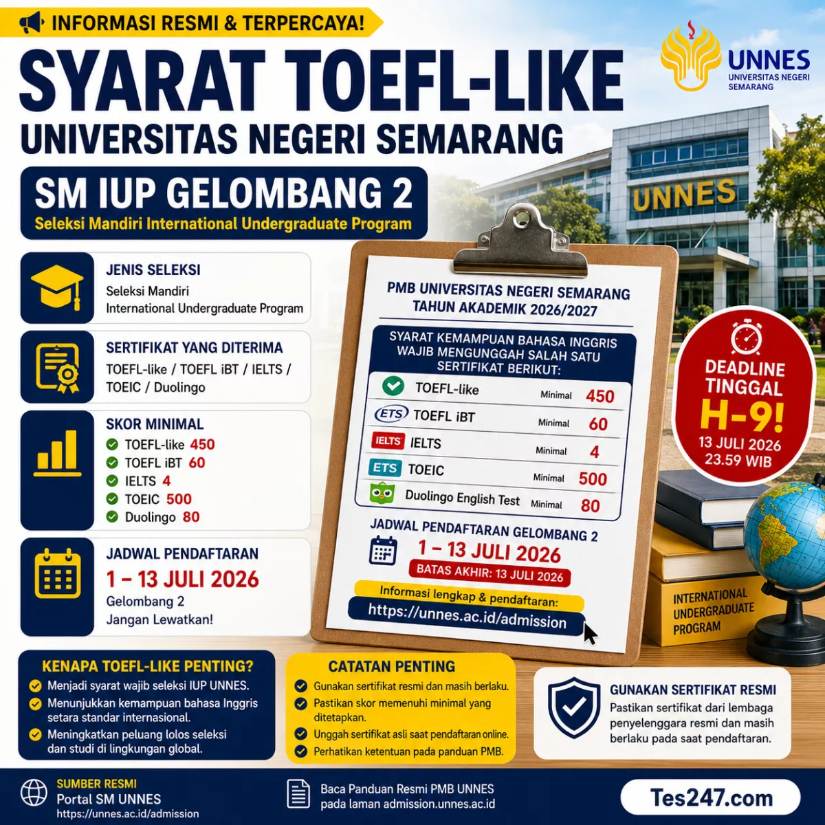 TOEFL-like 450 IUP UNNES Gelombang 2