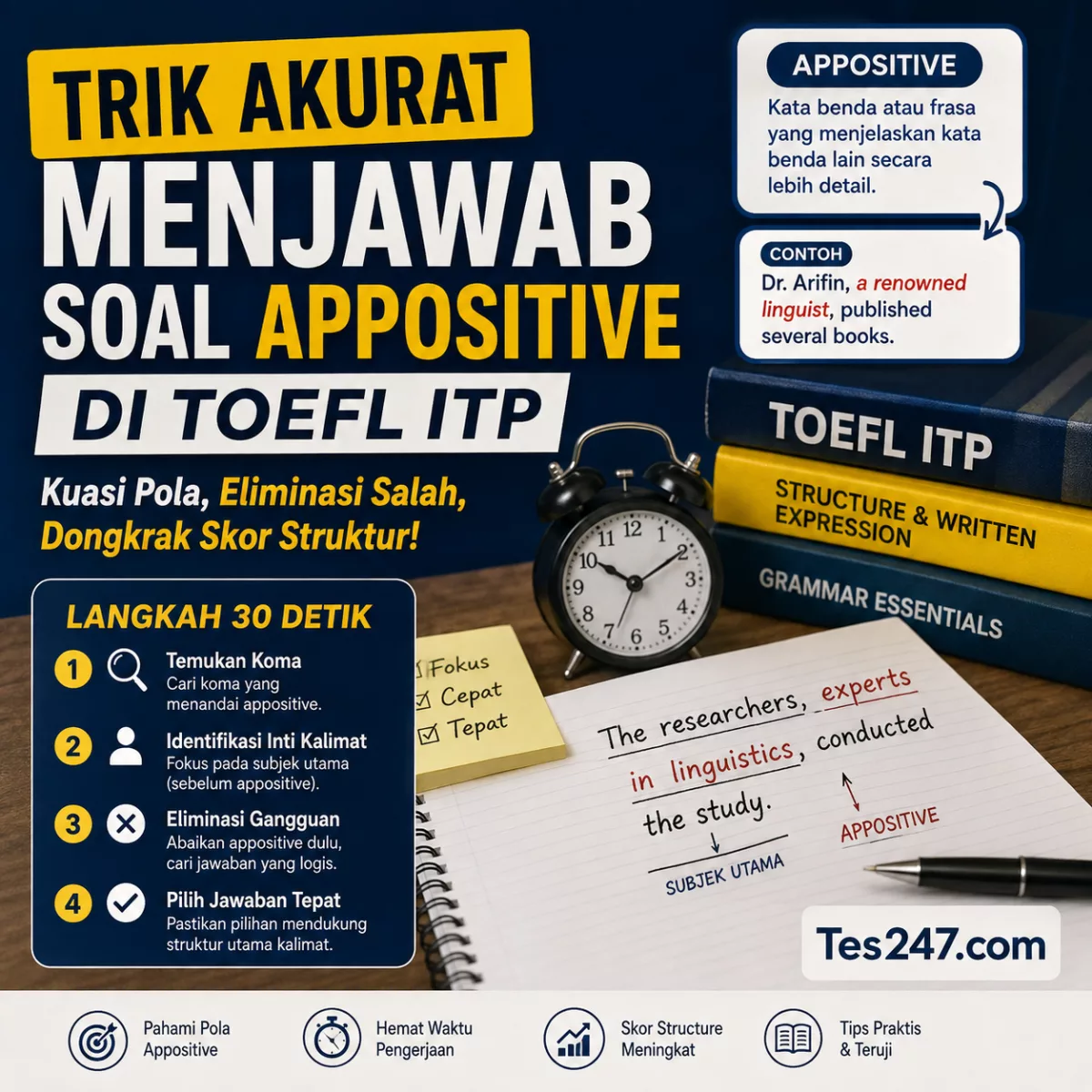 Trik Akurat Menjawab Soal Appositive di TOEFL ITP
