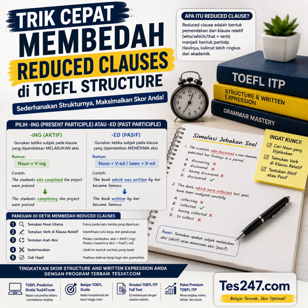 Trik Cepat Membedah Reduced Clauses di TOEFL Structure